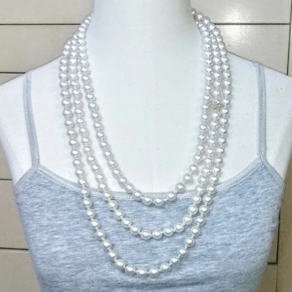 🤍 Vintage Super Long 86" Endless Strand Opera Flapper Derby Girl Pearl Necklace - Picture 5 of 6